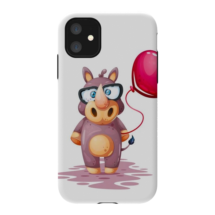 iPhone 11 StrongFit cute rhino by haroulita