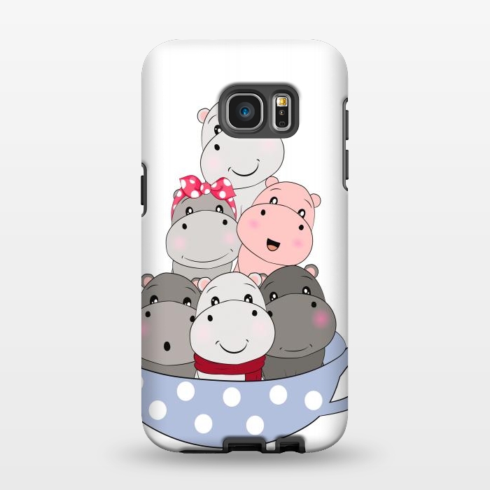 Galaxy S7 EDGE StrongFit cute hippos by haroulita