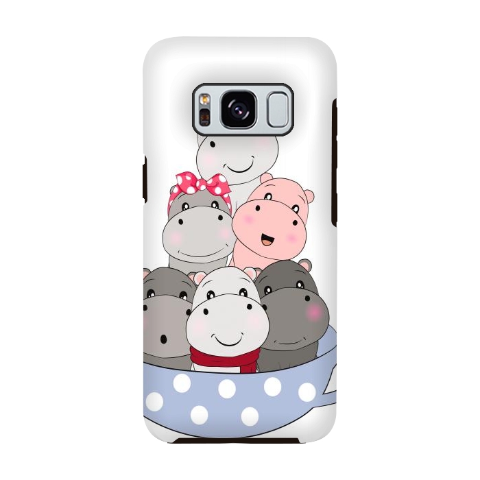 Galaxy S8 StrongFit cute hippos by haroulita