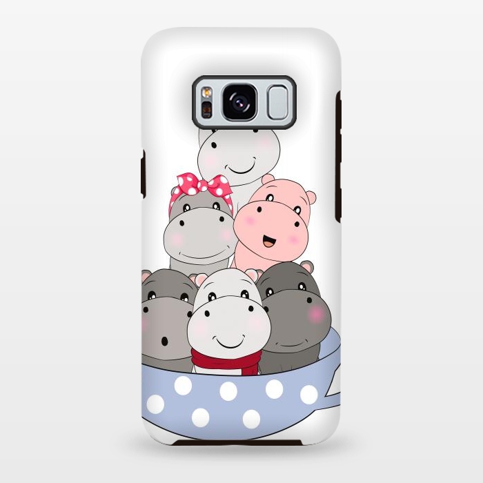 Galaxy S8 plus StrongFit cute hippos by haroulita
