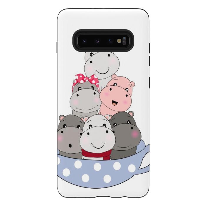 Galaxy S10 plus StrongFit cute hippos by haroulita