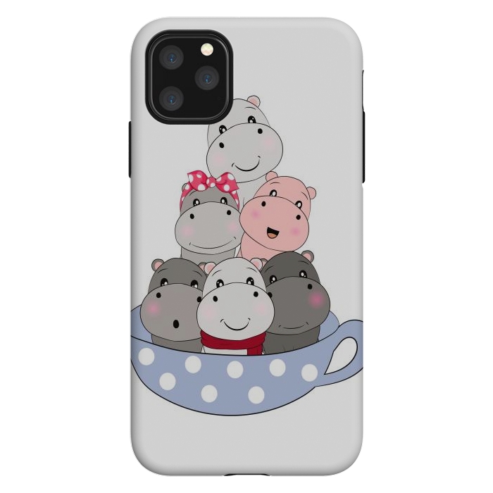 iPhone 11 Pro Max StrongFit cute hippos by haroulita