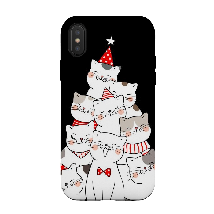 iPhone Xs / X StrongFit christmas cats by haroulita
