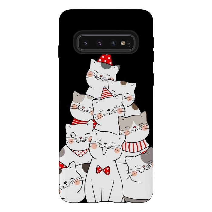 Galaxy S10 StrongFit christmas cats by haroulita