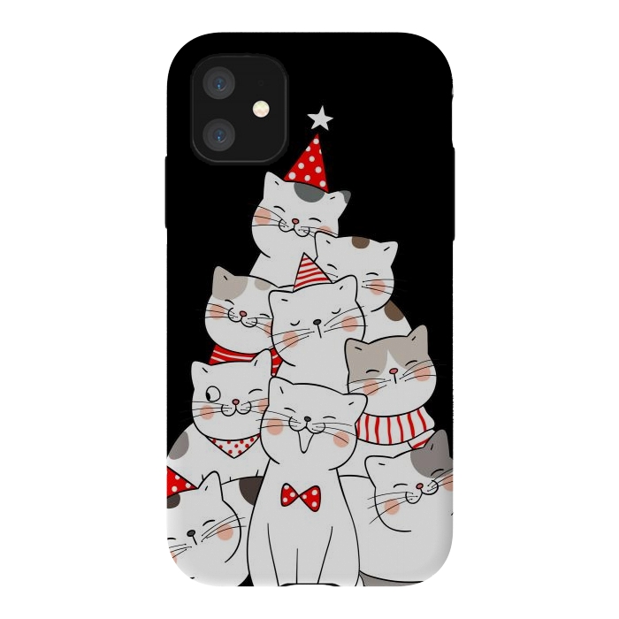 iPhone 11 StrongFit christmas cats by haroulita