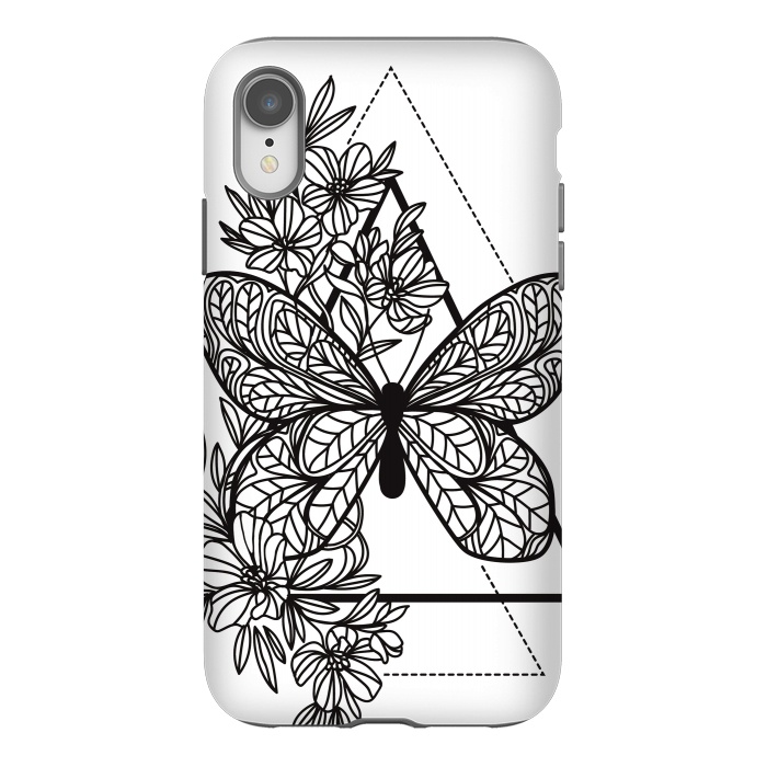 iPhone Xr StrongFit bw butterfly by haroulita