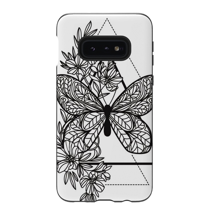 Galaxy S10e StrongFit bw butterfly by haroulita