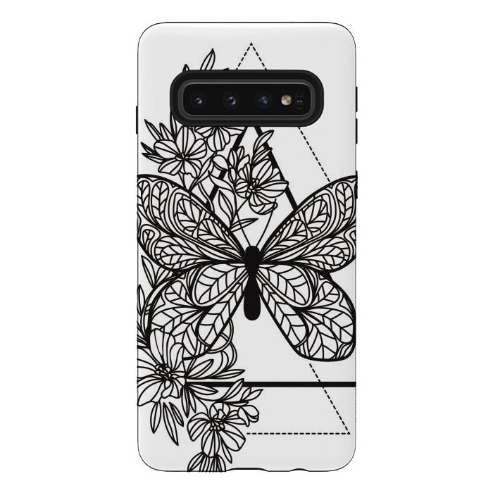 Galaxy S10 StrongFit bw butterfly by haroulita