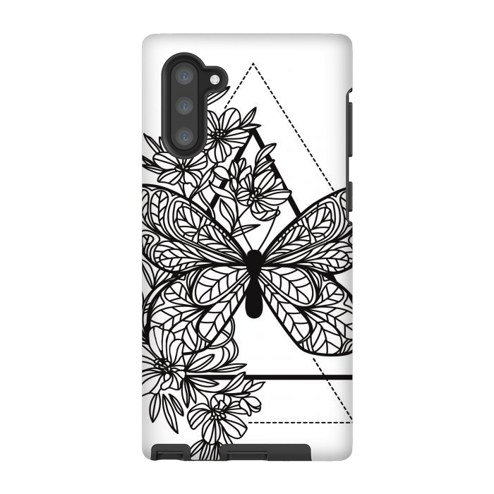 Galaxy Note 10 StrongFit bw butterfly by haroulita