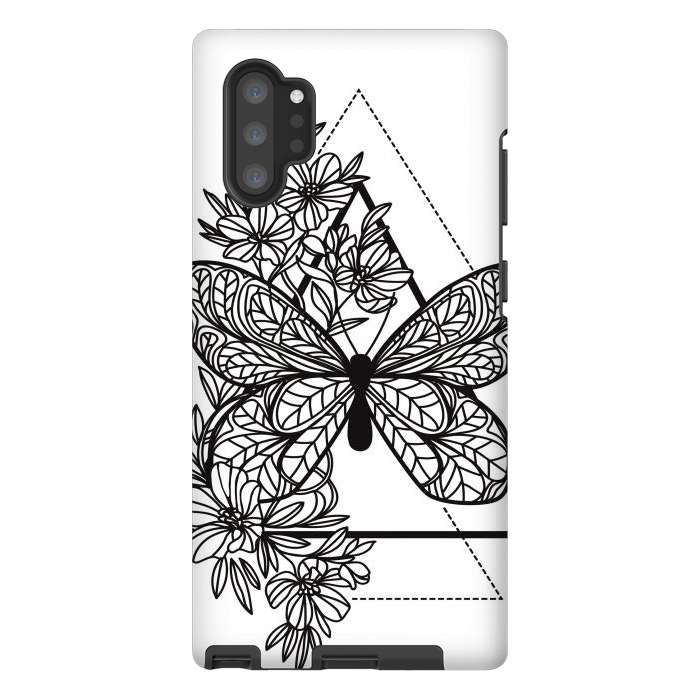 Galaxy Note 10 plus StrongFit bw butterfly by haroulita