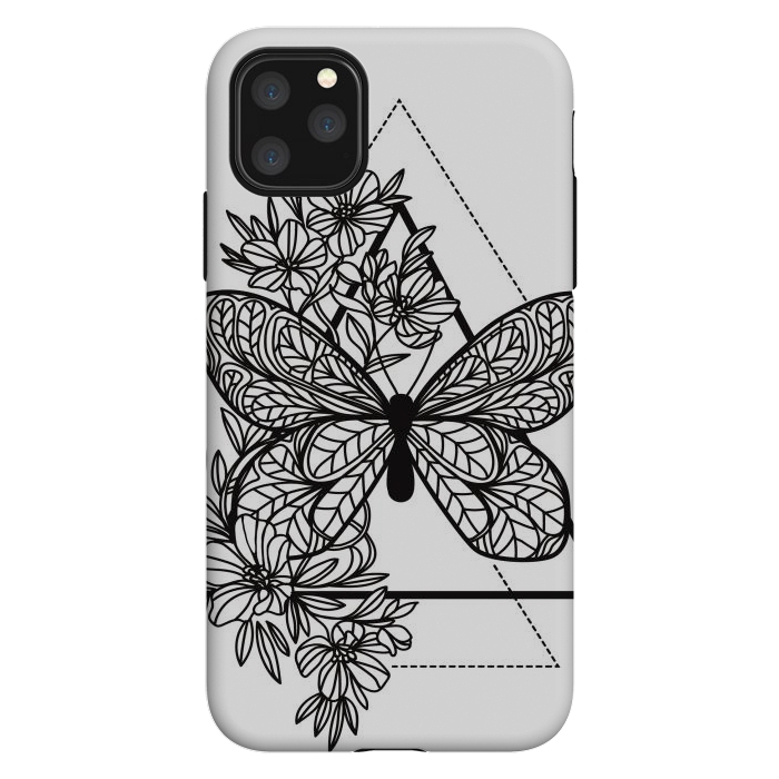 iPhone 11 Pro Max StrongFit bw butterfly by haroulita