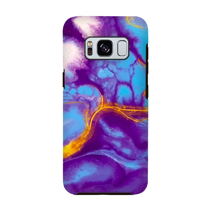 Galaxy S8 StrongFit blue purple gold marble by haroulita