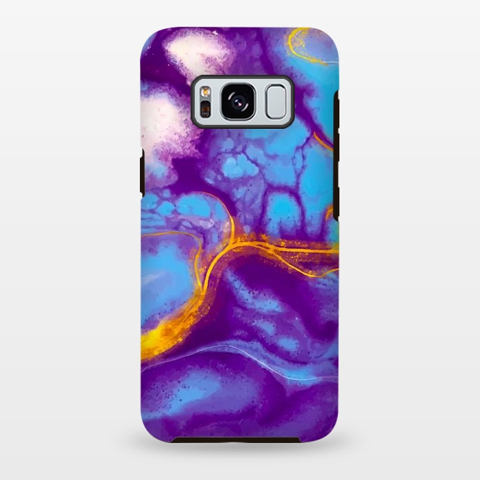 Galaxy S8 plus StrongFit blue purple gold marble by haroulita