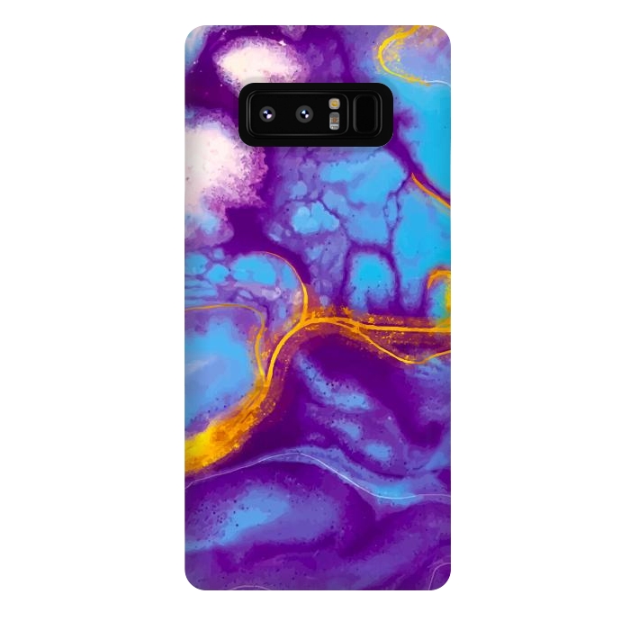 Galaxy Note 8 StrongFit blue purple gold marble by haroulita