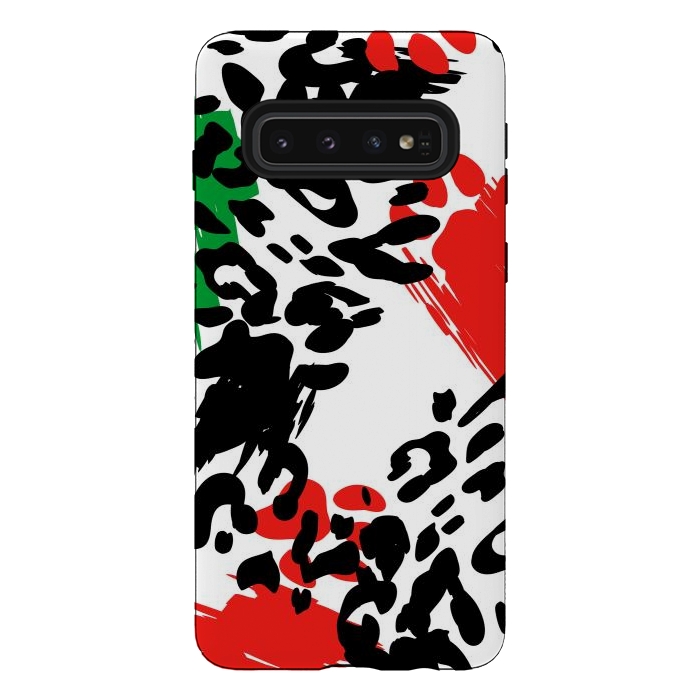 Galaxy S10 StrongFit colorful anima print by haroulita