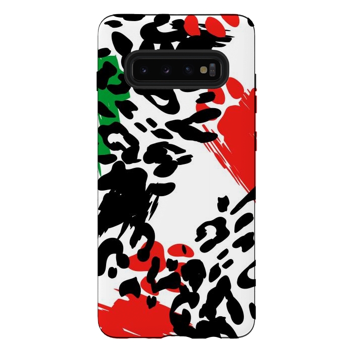 Galaxy S10 plus StrongFit colorful anima print by haroulita