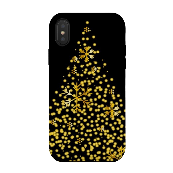 iPhone Xs / X StrongFit golden christmas tree by haroulita