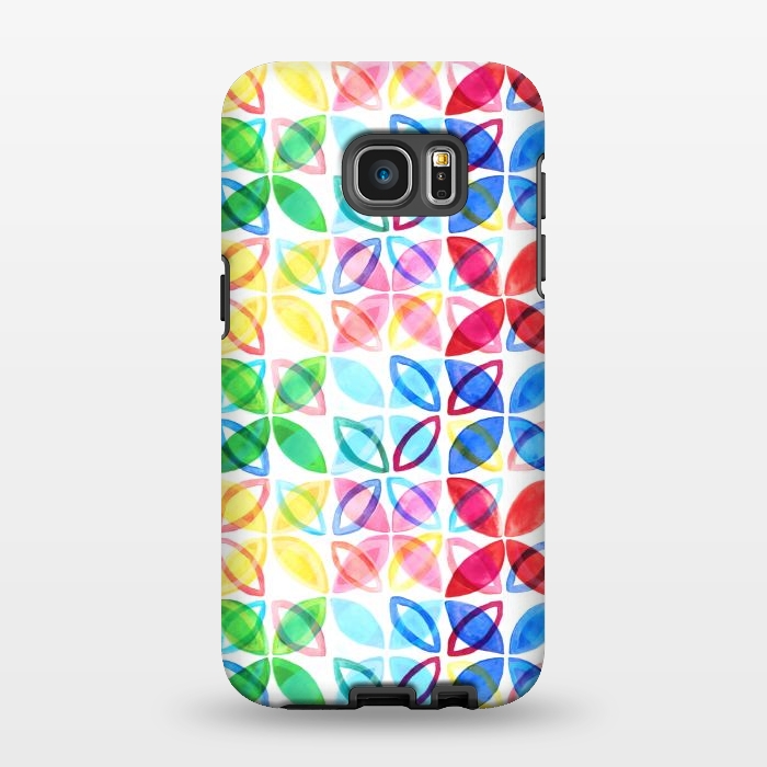 Galaxy S7 EDGE StrongFit Rainbow Watercolor Pattern  by Tigatiga