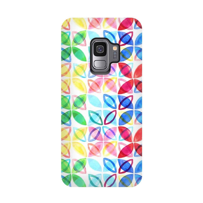Galaxy S9 StrongFit Rainbow Watercolor Pattern  by Tigatiga
