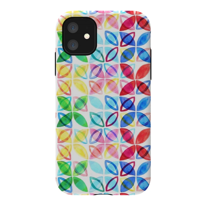 iPhone 11 StrongFit Rainbow Watercolor Pattern  by Tigatiga
