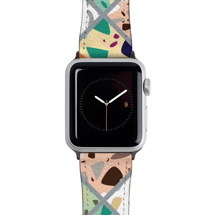 Watch 42mm / 44mm Strap PU leather Terrazzo 018 by Jelena Obradovic