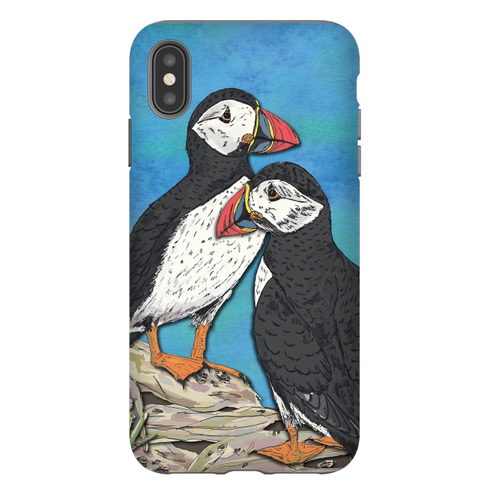 iPhone Xs Max StrongFit Puffin Perfection by Lotti Brown