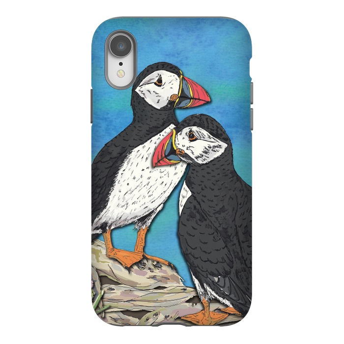 iPhone Xr StrongFit Puffin Perfection by Lotti Brown