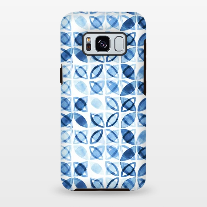 Galaxy S8 plus StrongFit Blue Watercolor Pattern  by Tigatiga