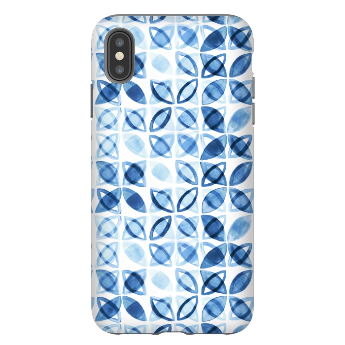 iPhone Xs Max StrongFit Blue Watercolor Pattern  by Tigatiga