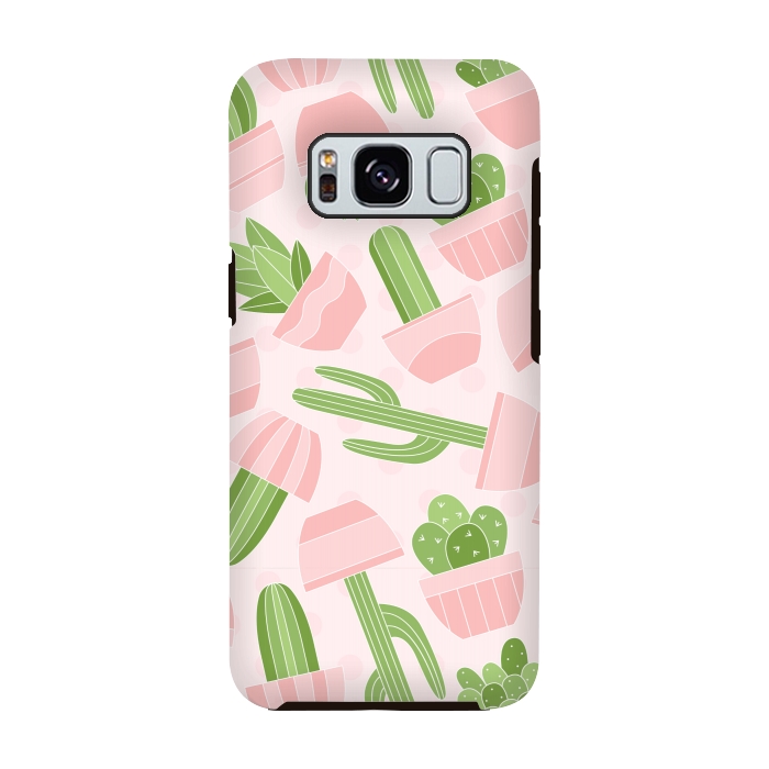 Galaxy S8 StrongFit funny cactus print by MALLIKA