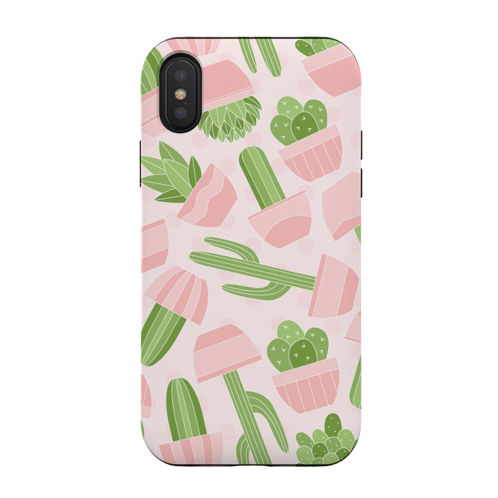 iPhone Xs / X StrongFit funny cactus print by MALLIKA