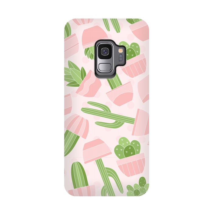 Galaxy S9 StrongFit funny cactus print by MALLIKA