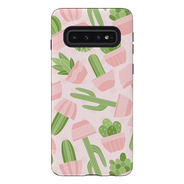 Galaxy S10 StrongFit funny cactus print by MALLIKA