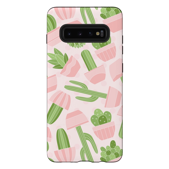 Galaxy S10 plus StrongFit funny cactus print by MALLIKA