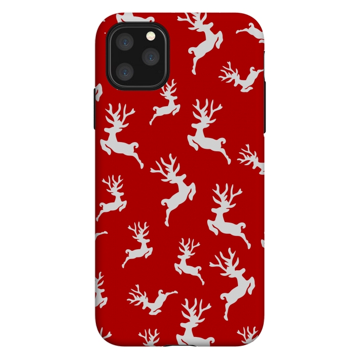 iPhone 11 Pro Max StrongFit white christmas deer by MALLIKA