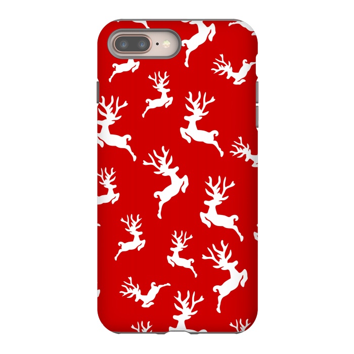 iPhone 7 plus StrongFit white christmas deer by MALLIKA