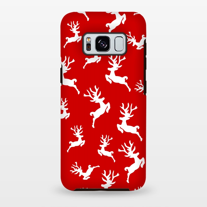 Galaxy S8 plus StrongFit white christmas deer by MALLIKA