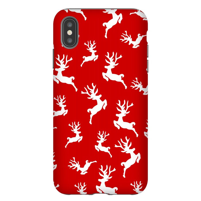 iPhone Xs Max StrongFit white christmas deer by MALLIKA