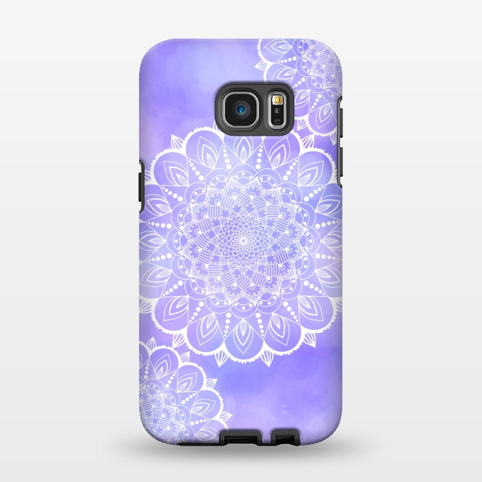 Galaxy S7 EDGE StrongFit Purple mandala flowers by Jms