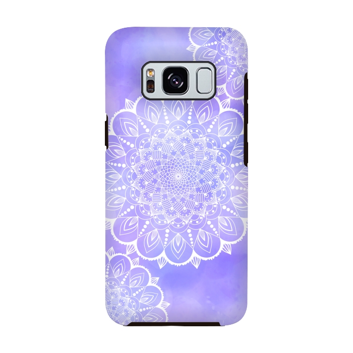 Galaxy S8 StrongFit Purple mandala flowers by Jms