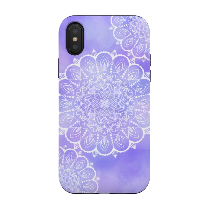 iPhone Xs / X StrongFit Purple mandala flowers by Jms