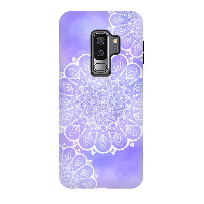 Galaxy S9 plus StrongFit Purple mandala flowers by Jms