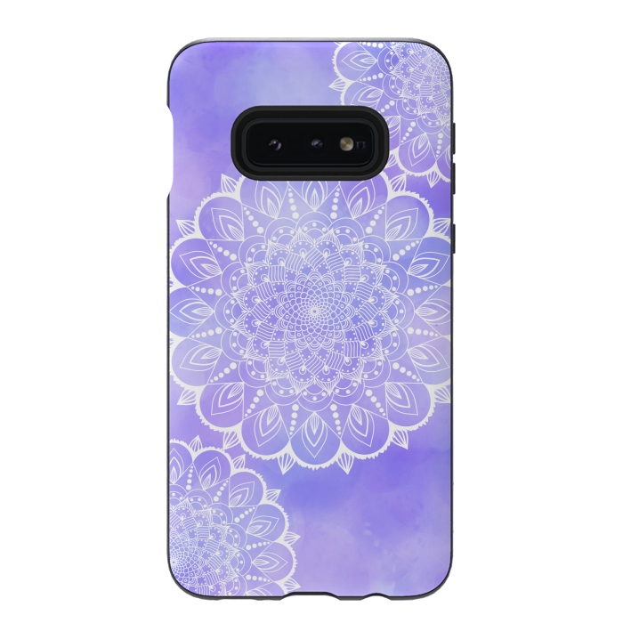 Galaxy S10e StrongFit Purple mandala flowers by Jms