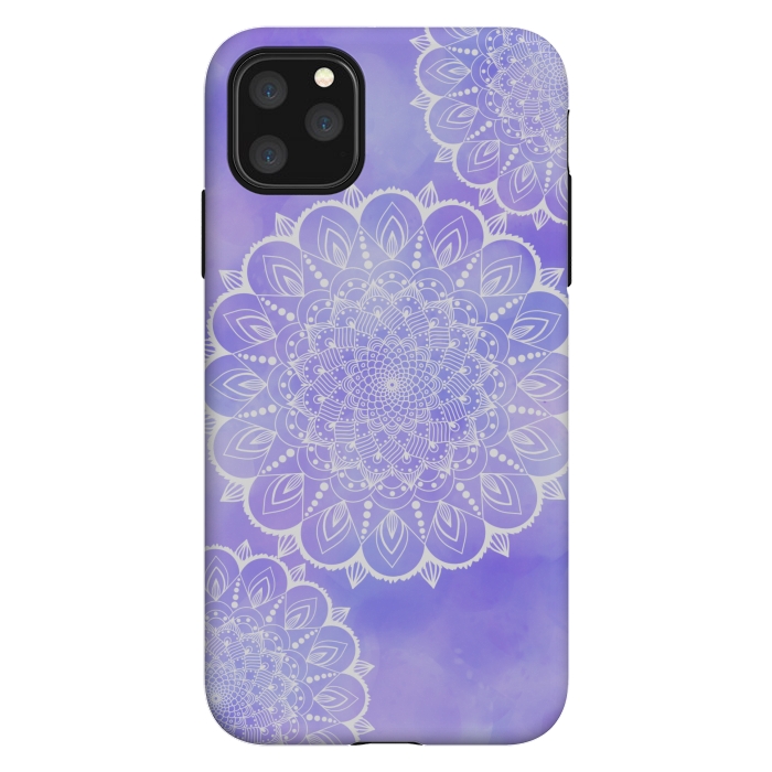 iPhone 11 Pro Max StrongFit Purple mandala flowers by Jms