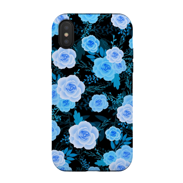 iPhone Xs / X StrongFit Blue purple roses by Jms