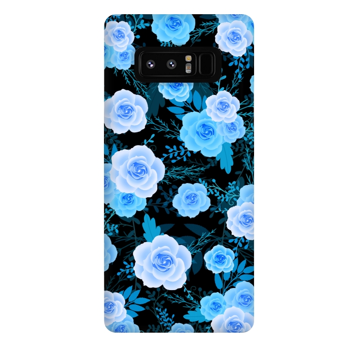 Galaxy Note 8 StrongFit Blue purple roses by Jms