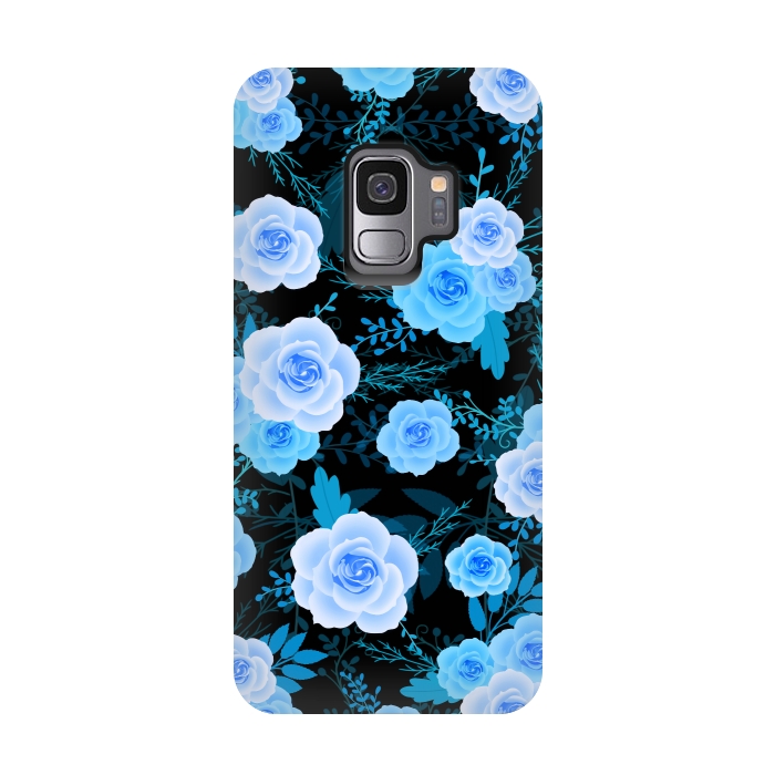 Galaxy S9 StrongFit Blue purple roses by Jms