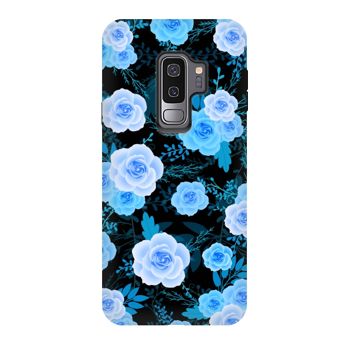 Galaxy S9 plus StrongFit Blue purple roses by Jms