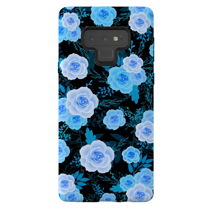 Galaxy Note 9 StrongFit Blue purple roses by Jms
