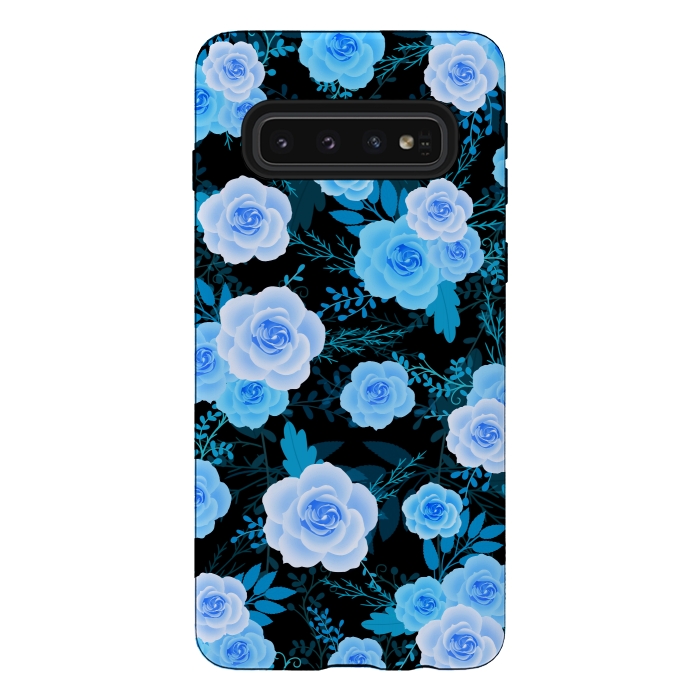 Galaxy S10 StrongFit Blue purple roses by Jms